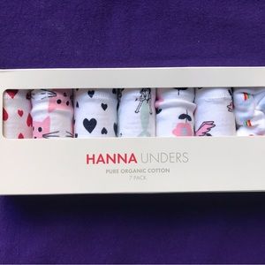 Hanna Andersson Girls L Unders Classic Brief 7 multi color pack NWT (never worn)